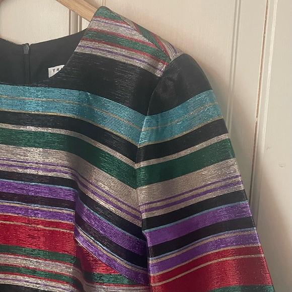 Trina Turk Metallic Multicolor Shift Dress 4 Rainbow Evening Party Cocktail - Picture 7 of 12